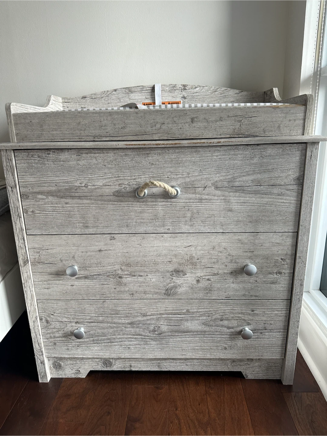 Rustic Wood Finish Change Table Dresser
