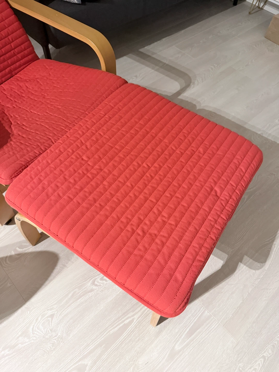 IKEA Poang Armchair with Red Cushion - photo 3