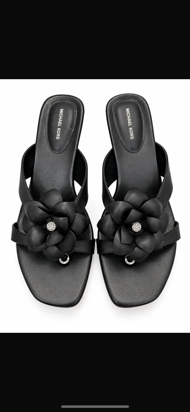 Michael Kors Black Flower Sandals