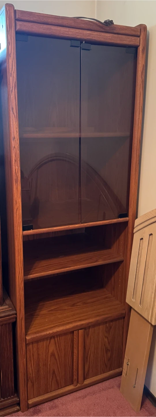 Oak Display Cabinet with Storage