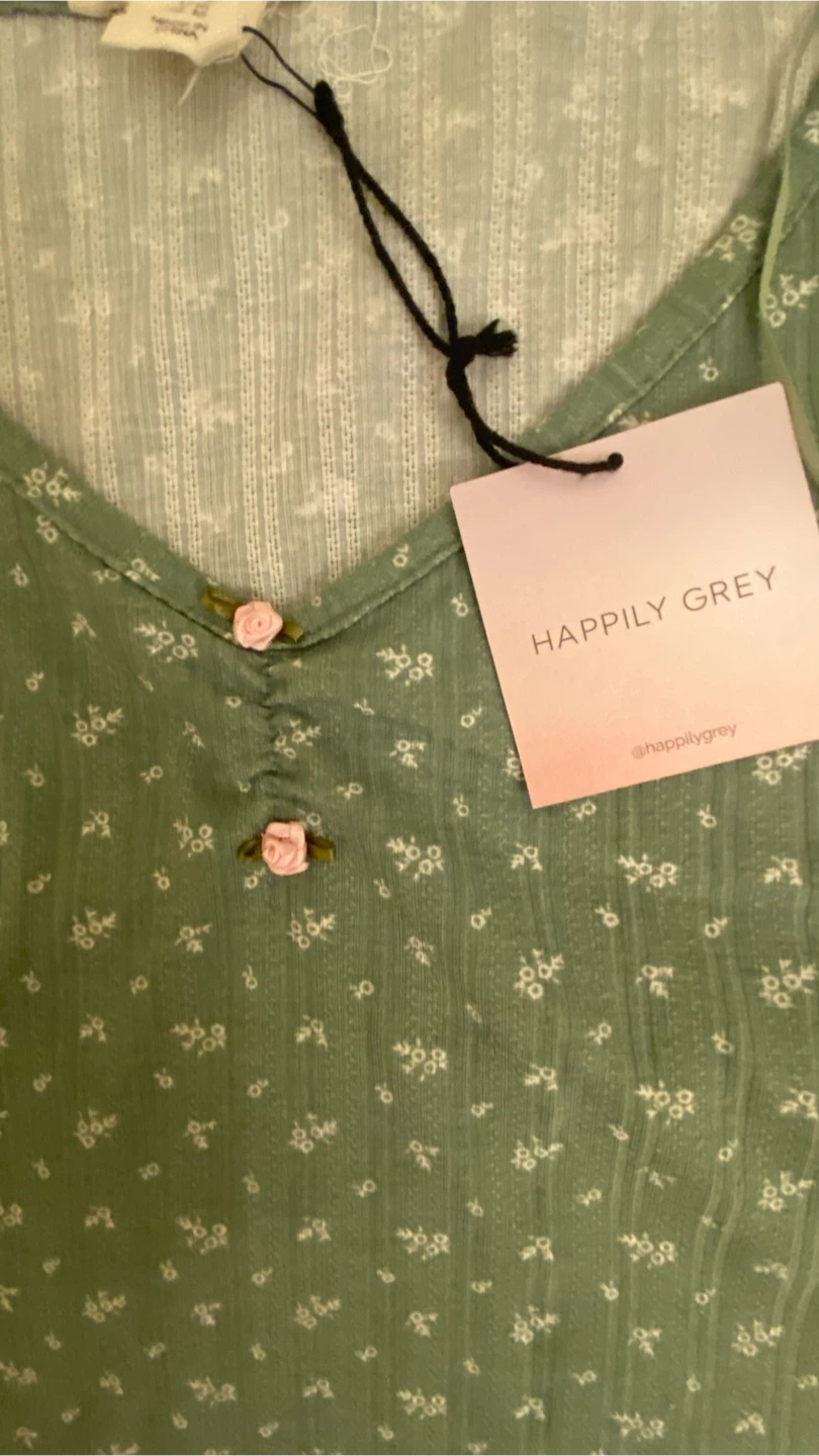 Happily Grey Floral Ribbed Top - photo 2