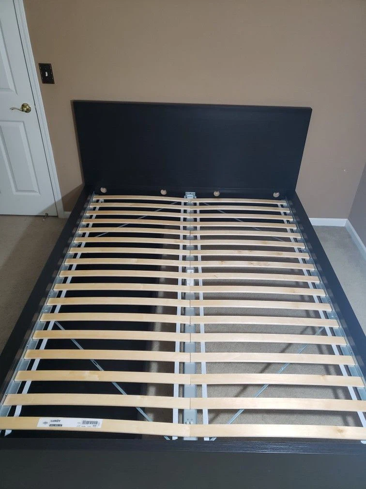 Queen Size Black Brown IKEA Malm Bed Frame + 2 Drawers - photo 3