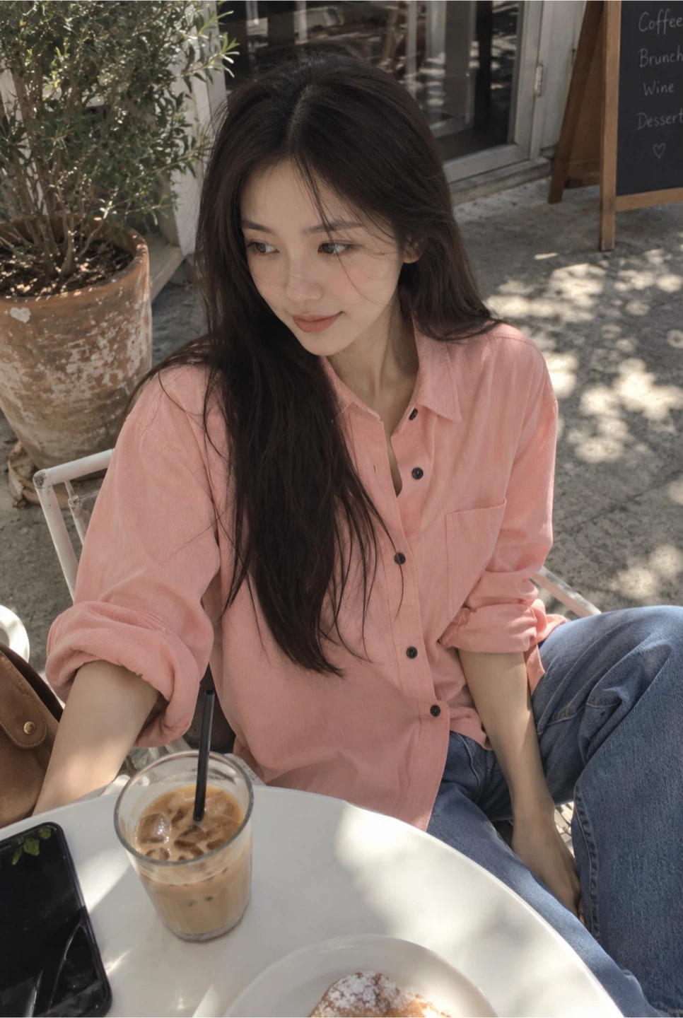 H&M Pink Corduroy Shirt