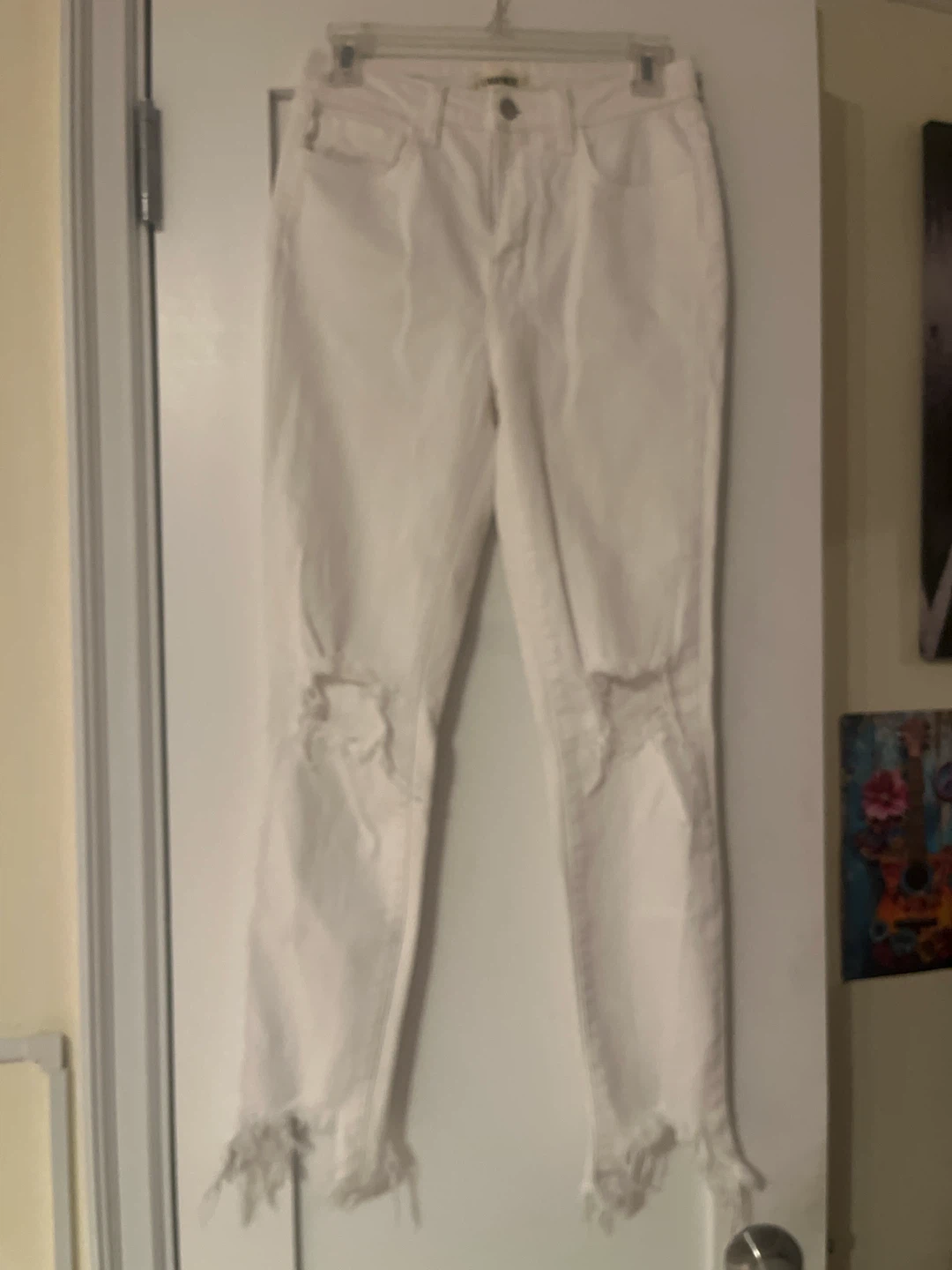 L'Agence White Distressed Jeans