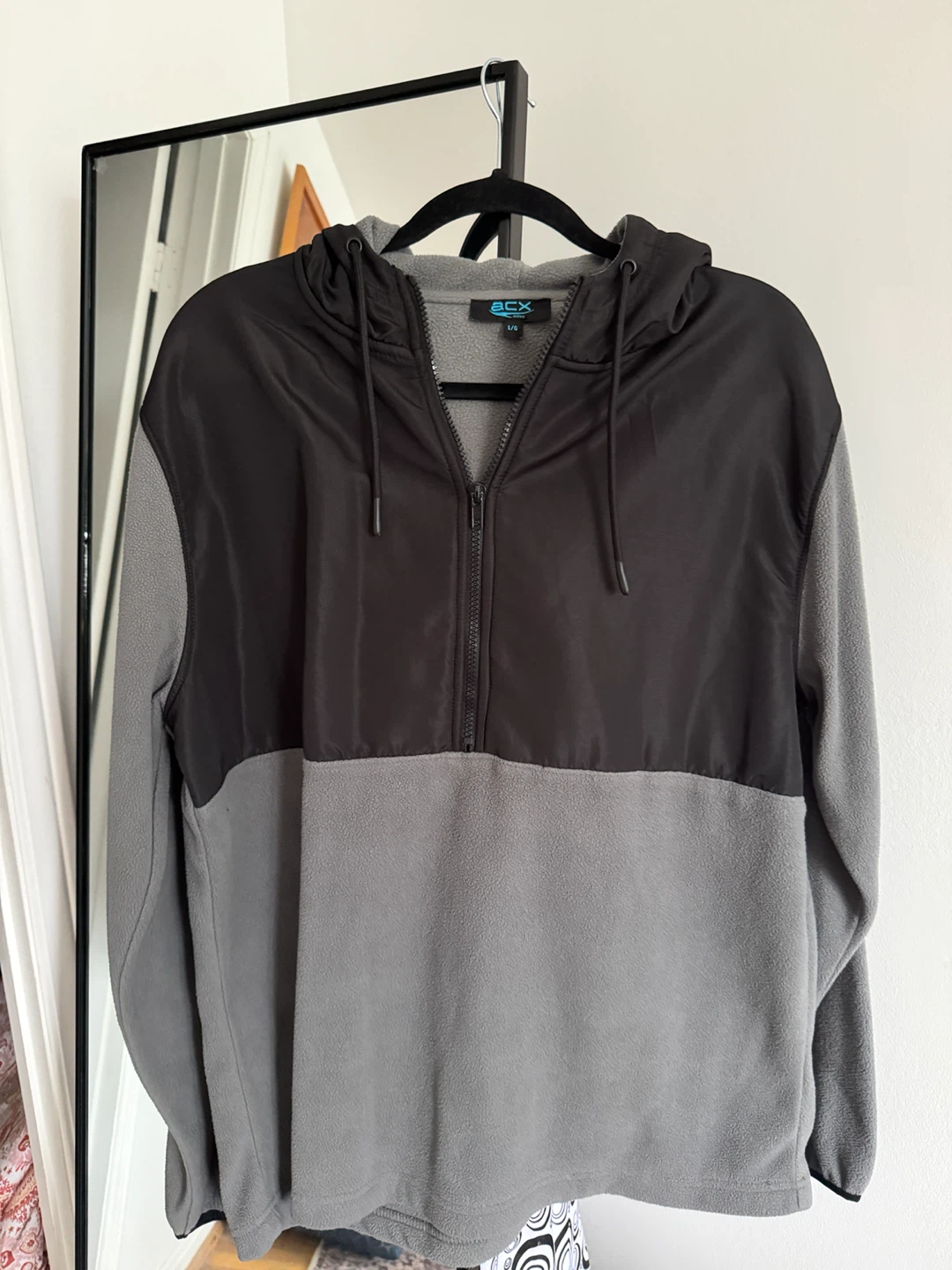 ACX Active Grey and Black Fleece Hoodie