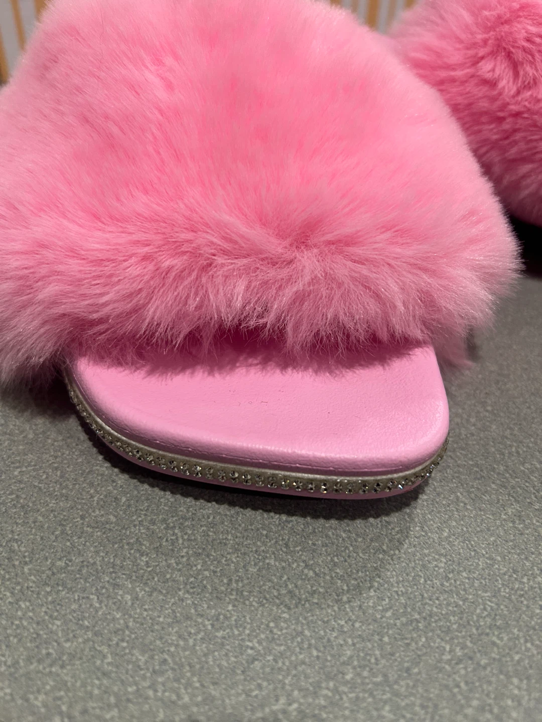 Pink Faux Fur Slides - photo 3