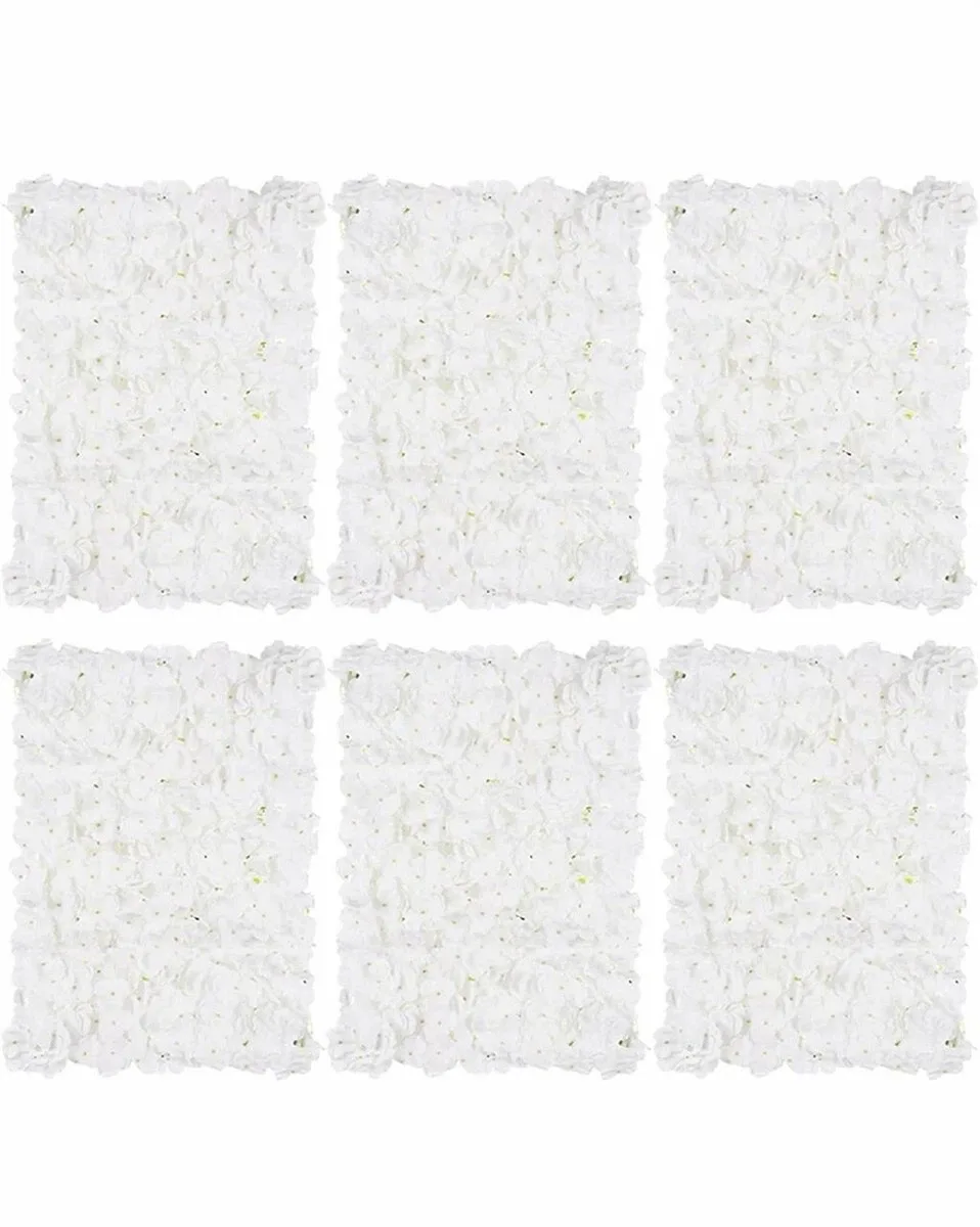 6pc Artificial Flower Wall Panel Backdrop