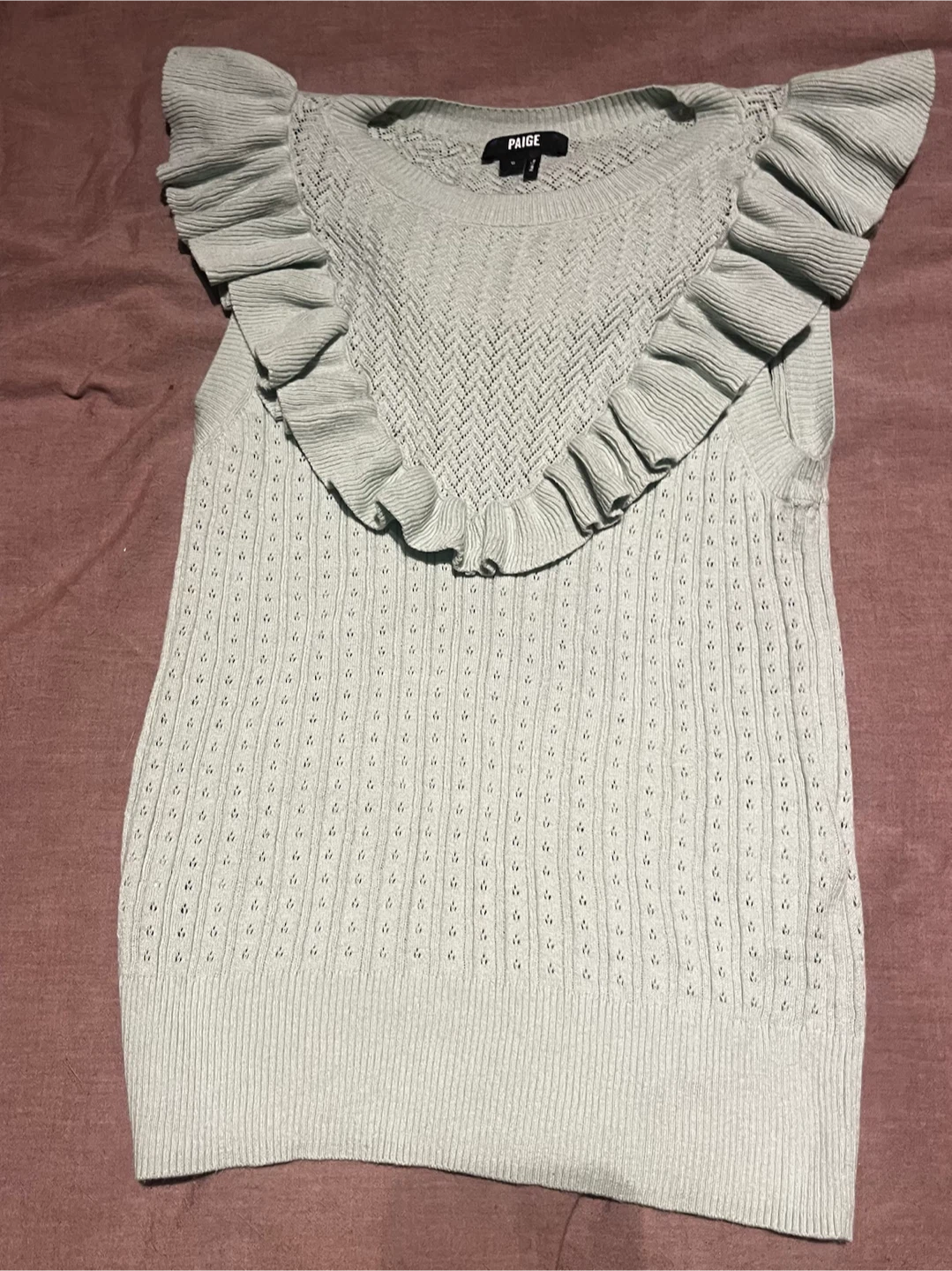 PAIGE Ruffle Knit Sleeveless Top