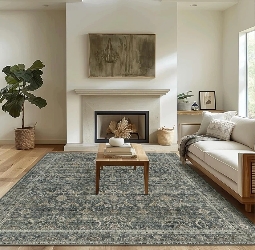 New 8x10 Washable Area Rug Grey/Tan/Cream - photo 2