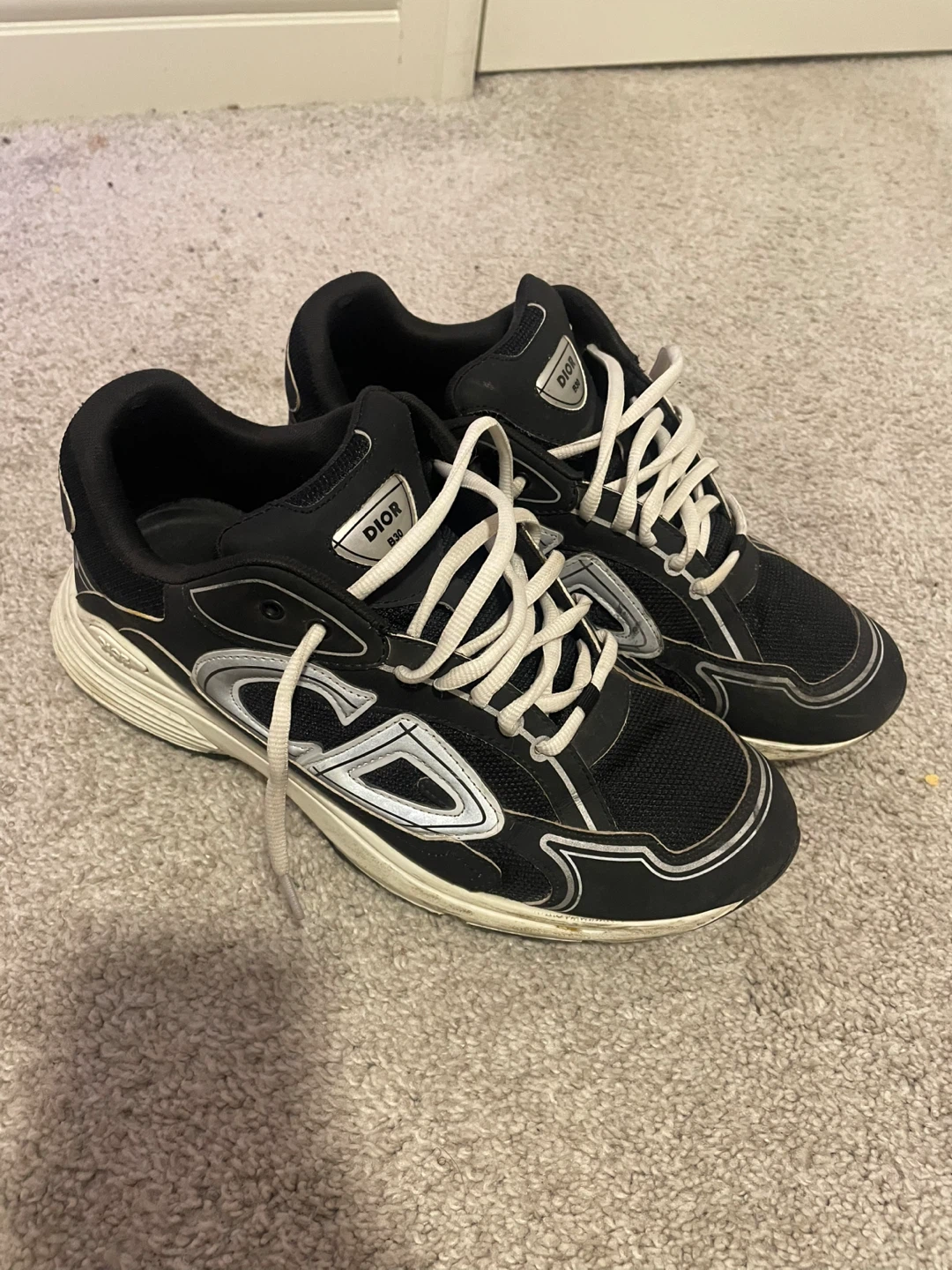 Dior B30 Sneakers Black and Silver