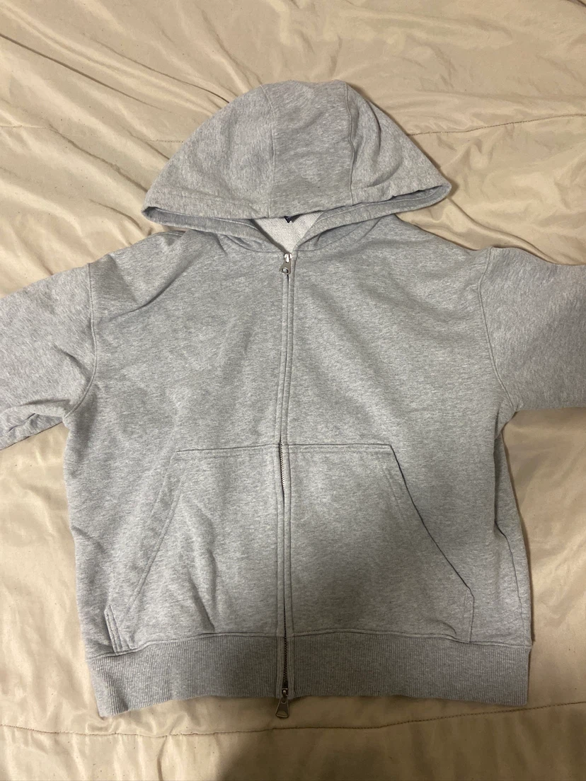 H&M Grey Loose Fit Zip-Up Hoodie