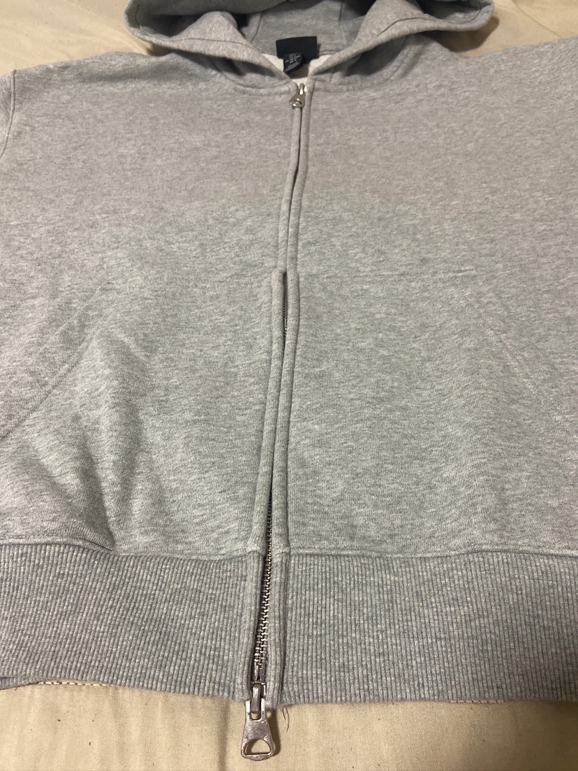 H&M Grey Loose Fit Zip-Up Hoodie - photo 4