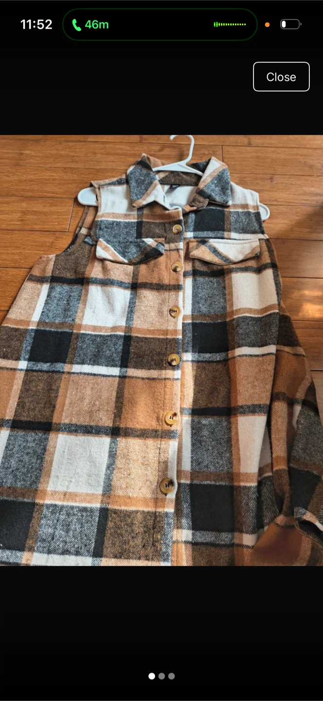 SHEIN Plaid Button-Up Vest