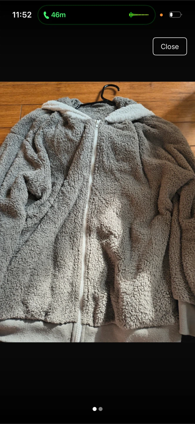Gray Sherpa Zip-Up Hoodie