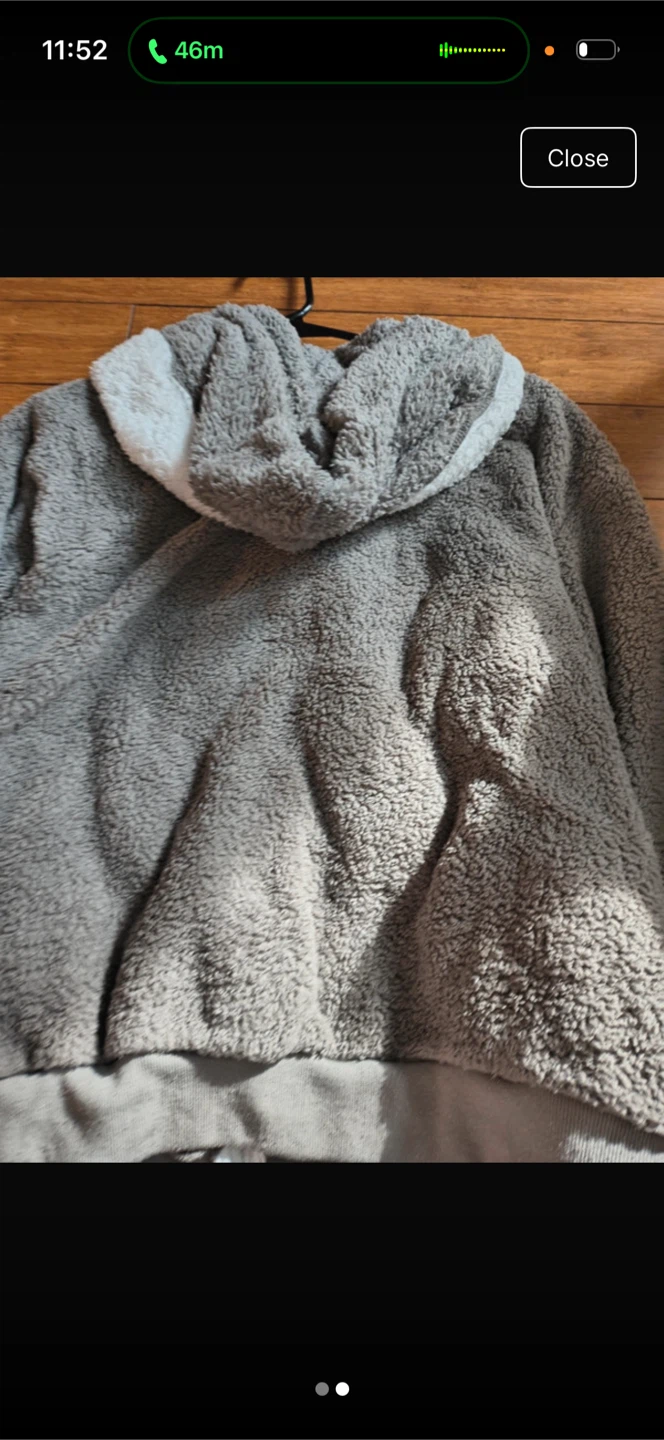 Gray Sherpa Zip-Up Hoodie - photo 2