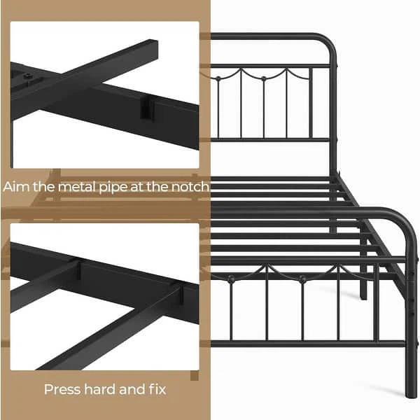 Queen Vintage Farmhouse Metal Bed Frame - photo 5