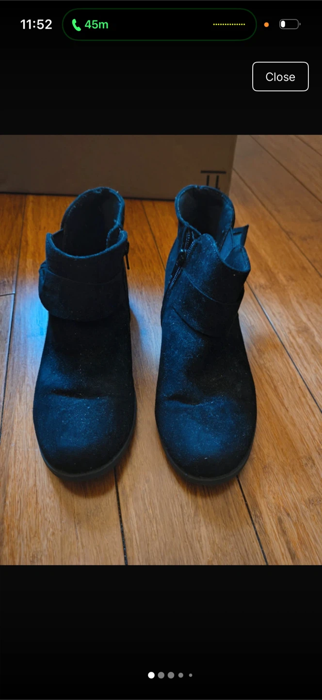 Kelly & Katie black wedge booties