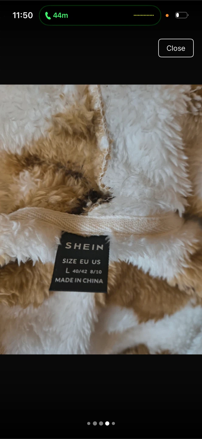 SHEIN Teddy Bear Print Fuzzy Zip-Up Hoodie - photo 4