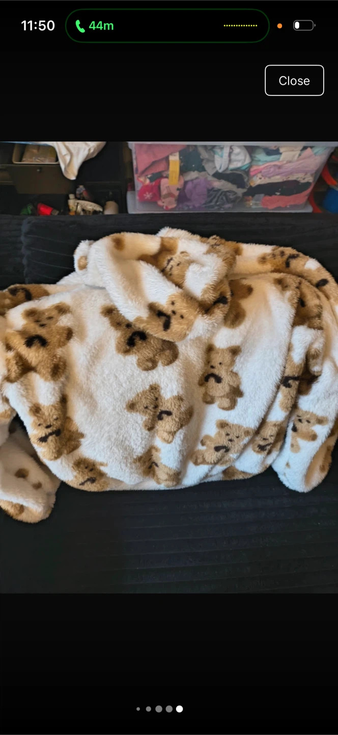 SHEIN Teddy Bear Print Fuzzy Zip-Up Hoodie - photo 5