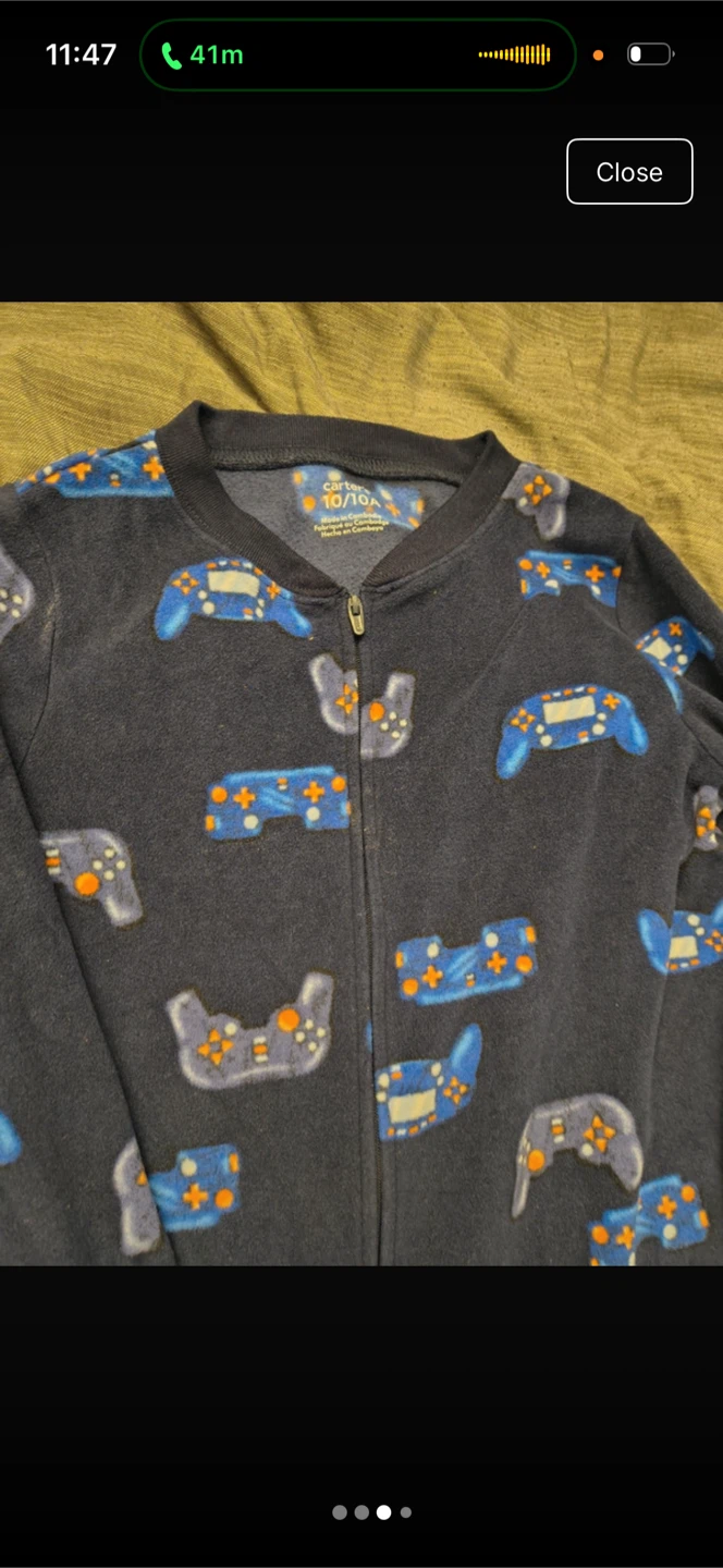 Carter's fleece one-piece pajamas size 10 - photo 3