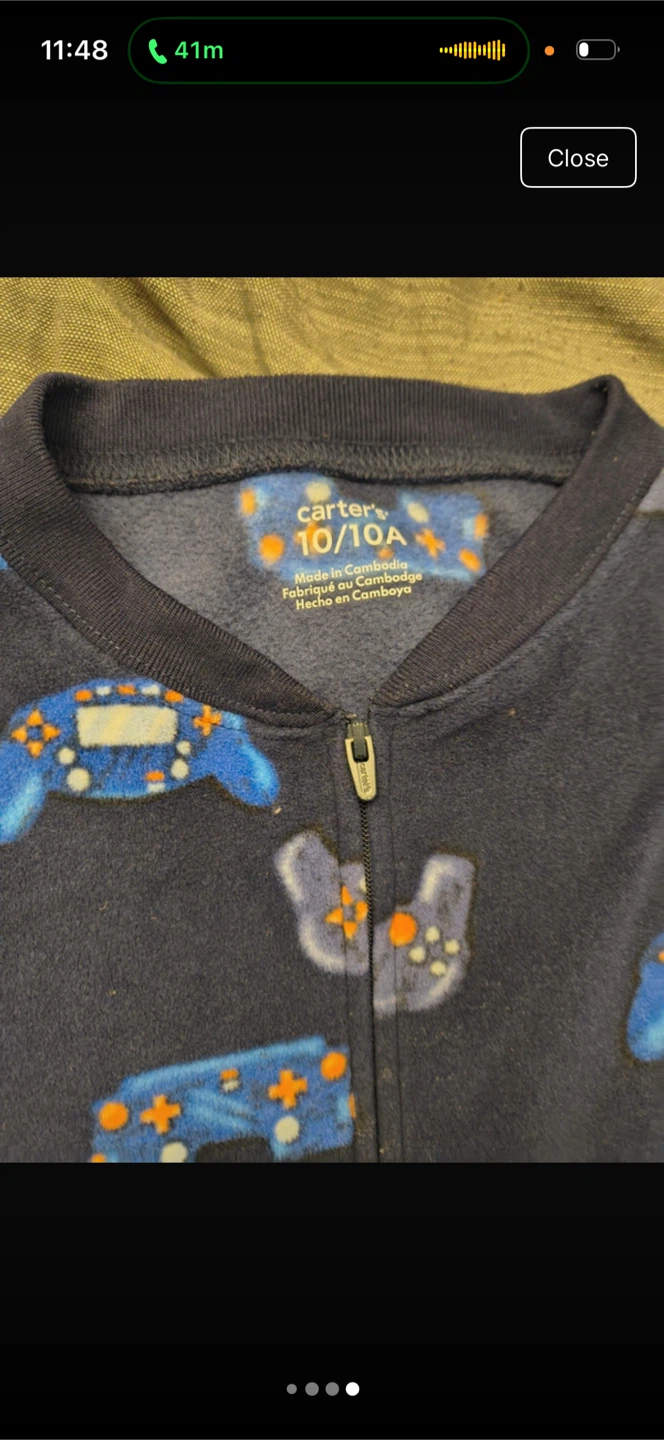Carter's fleece one-piece pajamas size 10 - photo 4