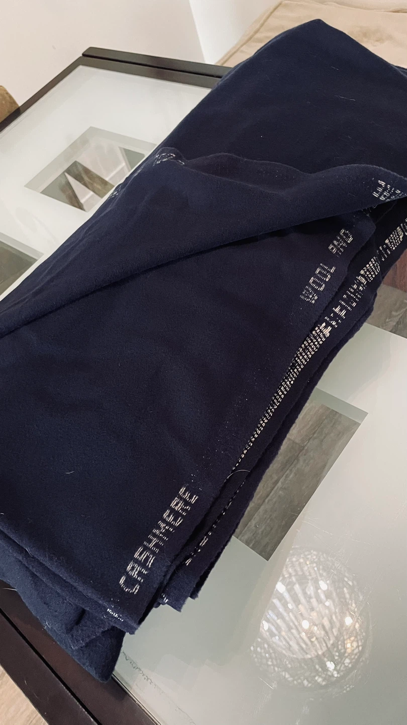 7 meters Navy Wool and Cashmere Fabric Bolt