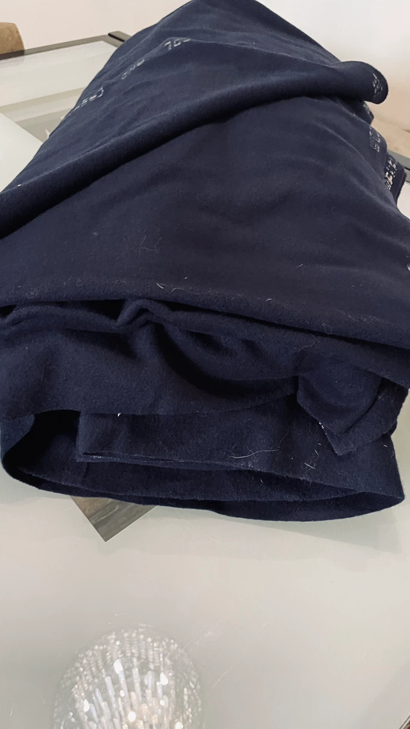 7 meters Navy Wool and Cashmere Fabric Bolt - photo 3