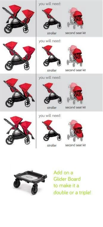 Baby Jogger City Select Double Stroller - Red - photo 3