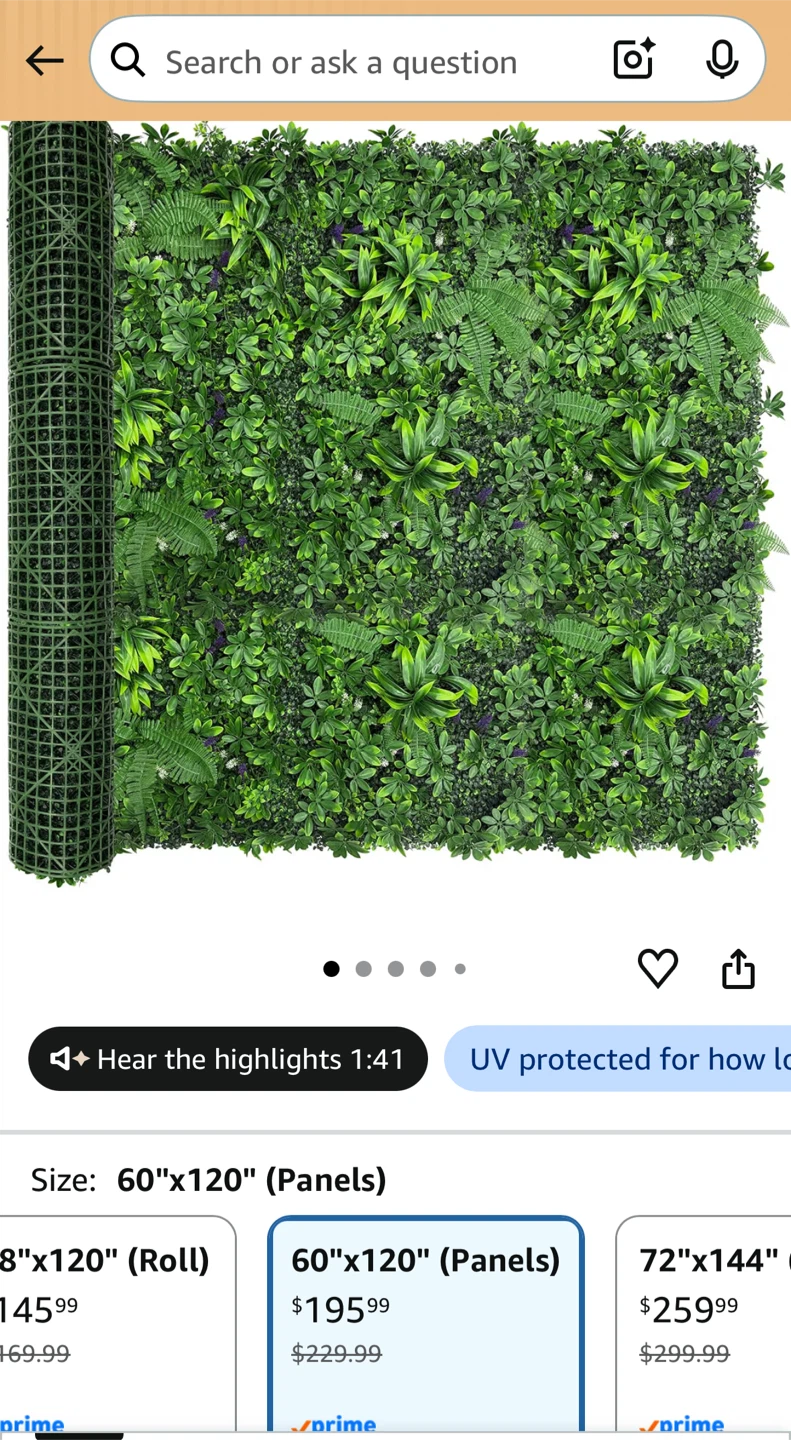 Artificial Boxwood Hedge Wall Roll 5x10 FT – Privacy Fence