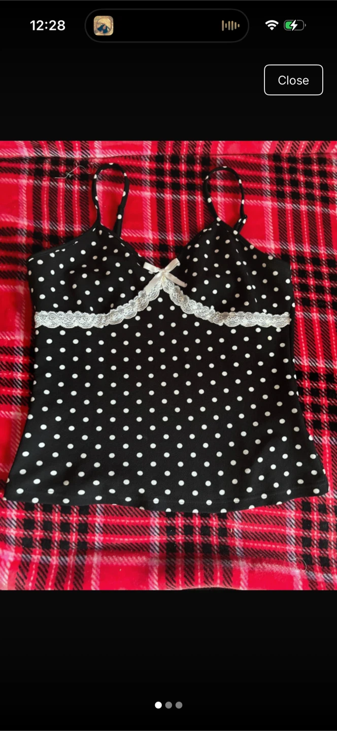 SHEIN Polka Dot Cami Top Black Size L