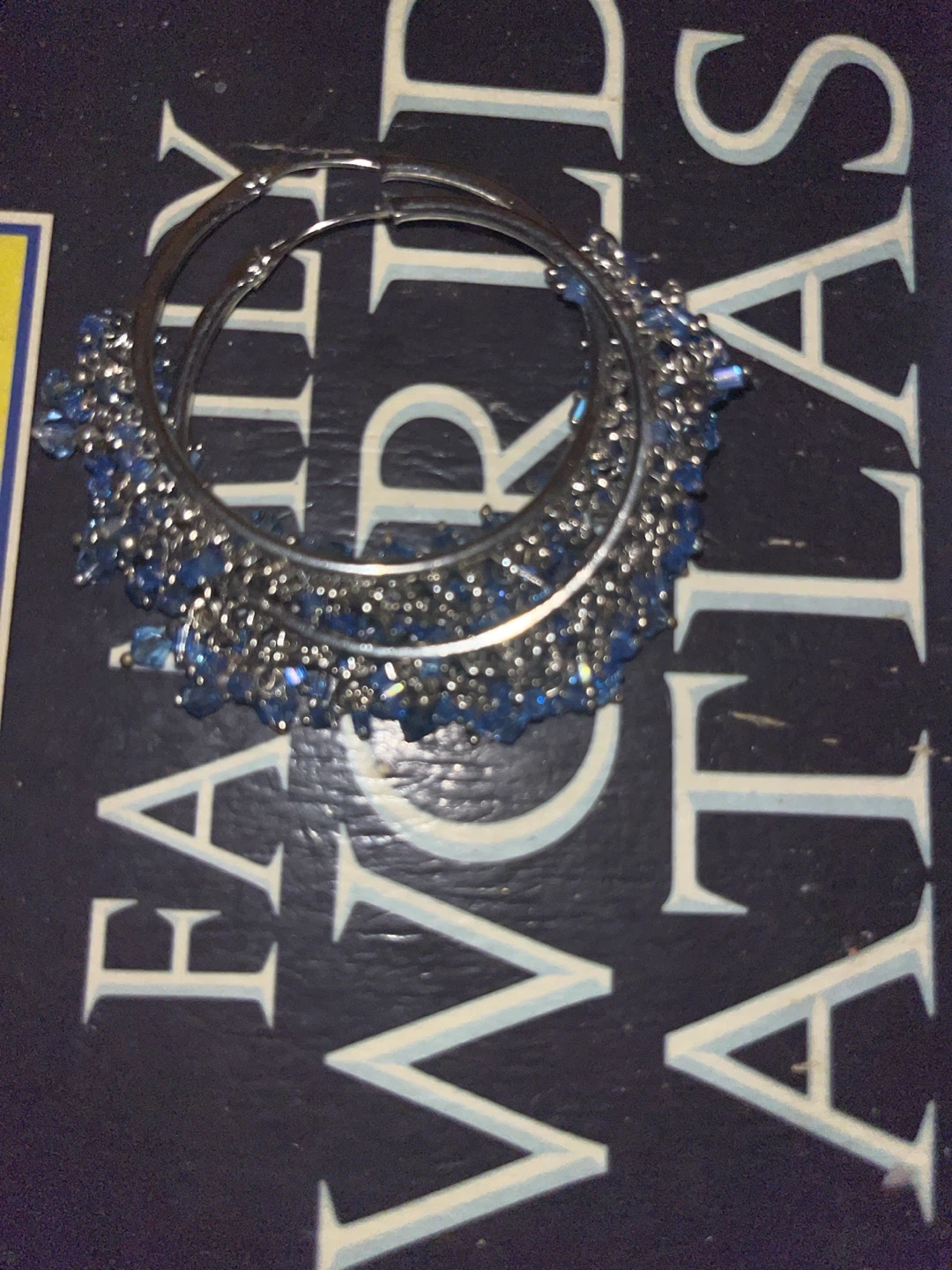 Blue Beaded Hoop Earrings