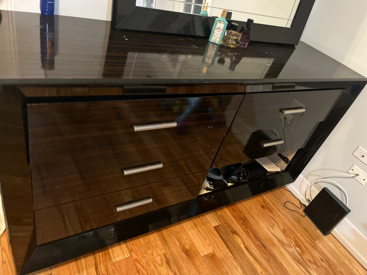 Black Modern Dresser with Mirror - photo 3