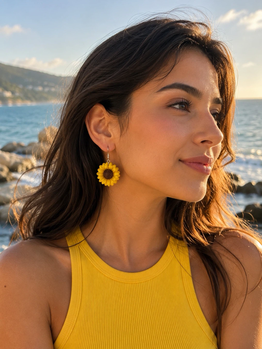 ArtDala Handmade Sunflower Clay Earrings - photo 2
