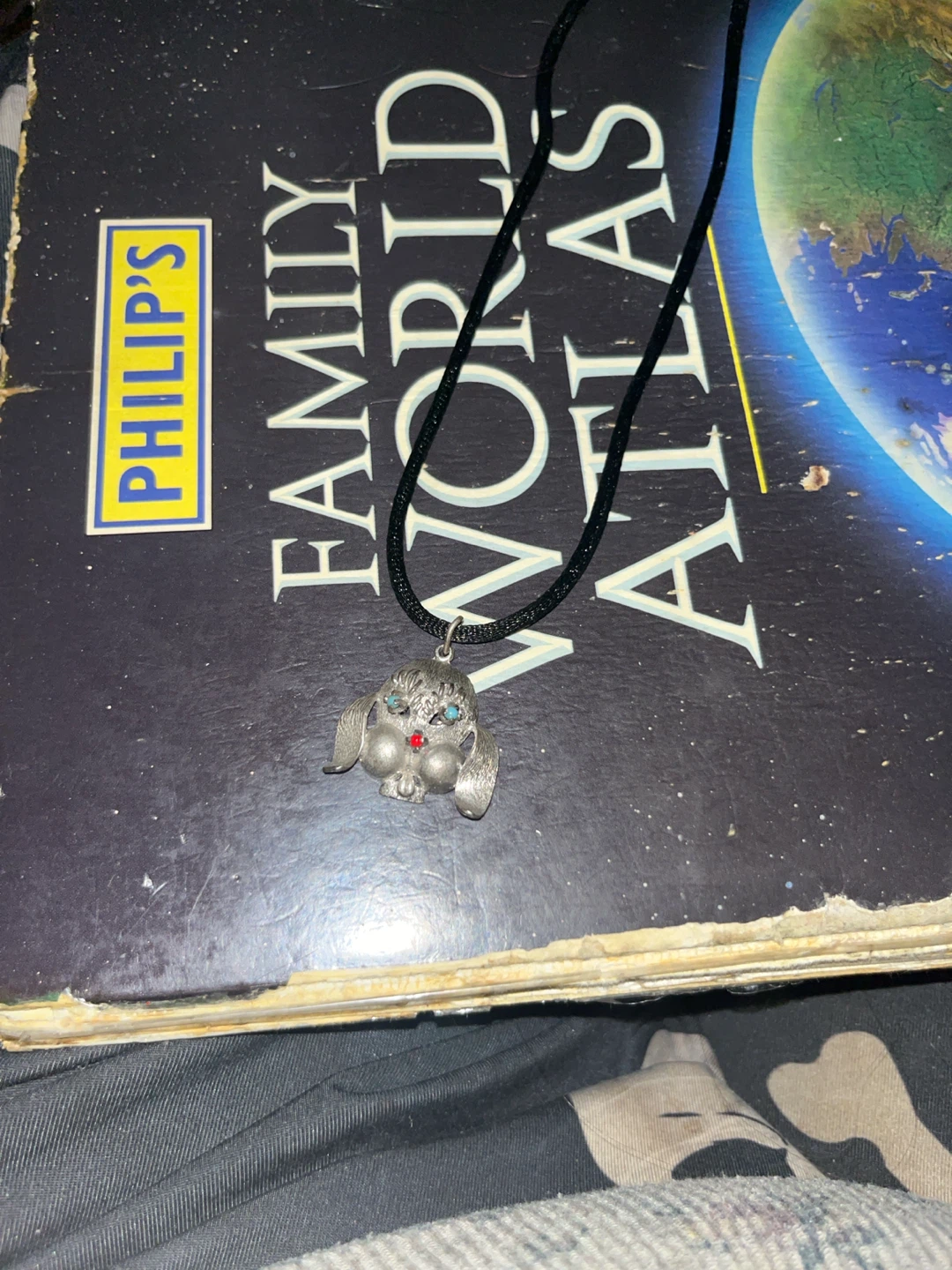 Vintage silver-tone dog pendant necklace
