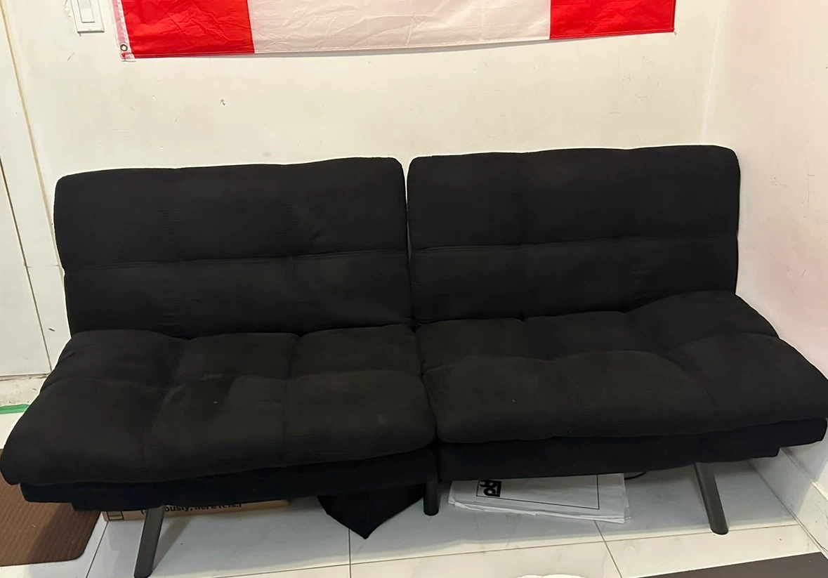 Black Convertible Sofa Bed - photo 2