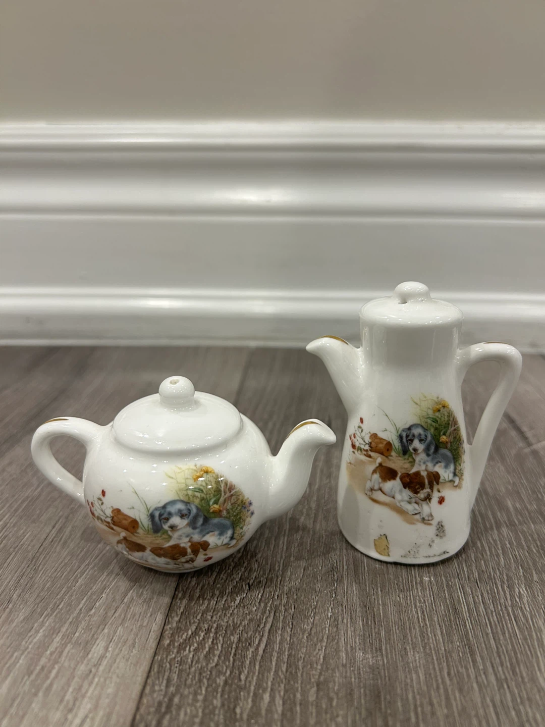 Mary Jane China England Teapot Salt and Pepper Shakers