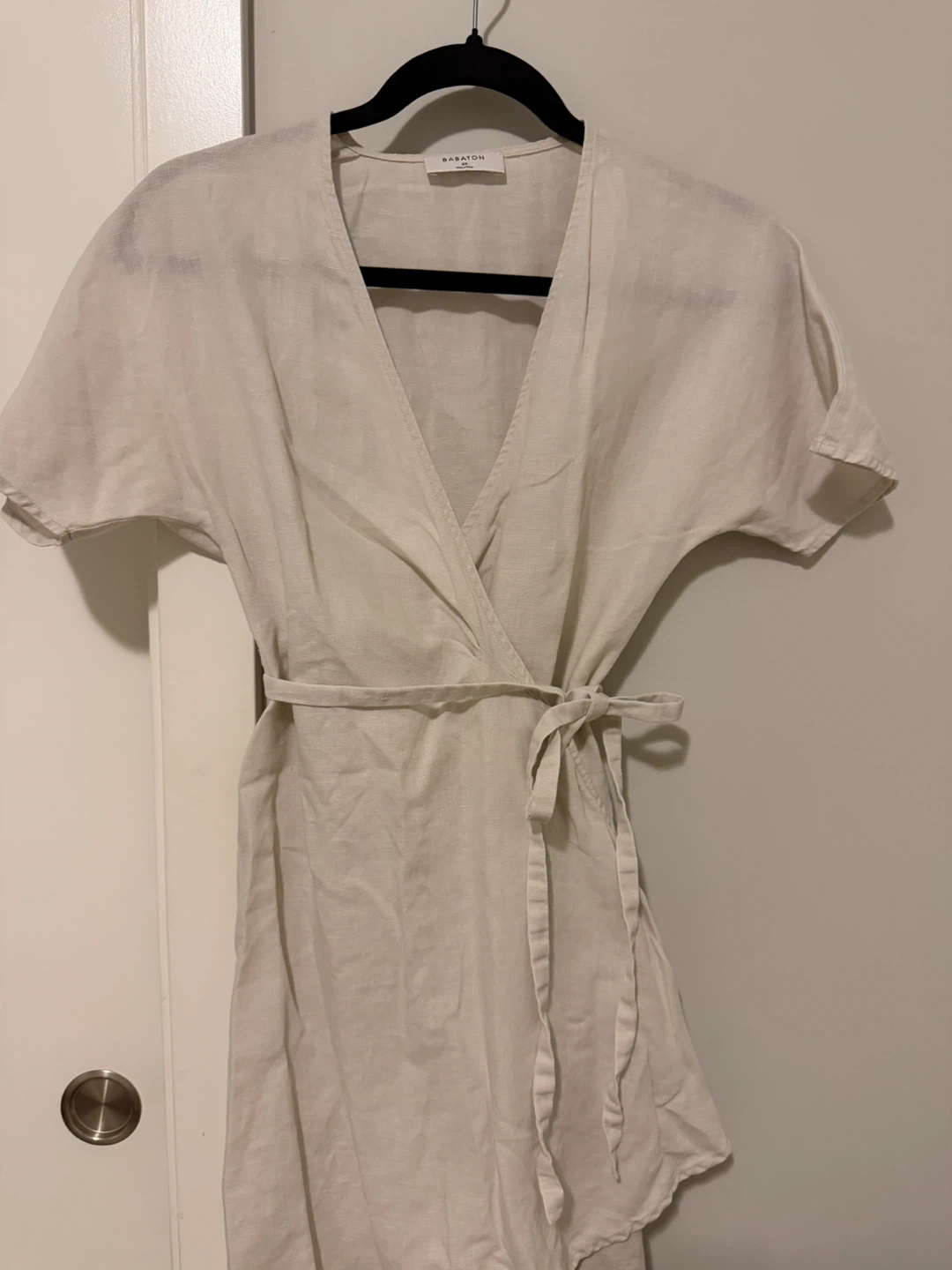 Babaton Linen Wrap Dress