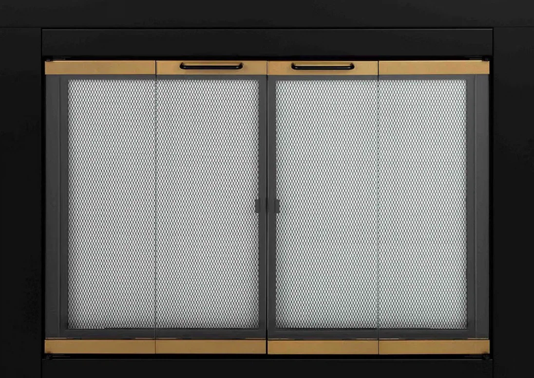 Arrington Fireplace Glass Door, Black, Small