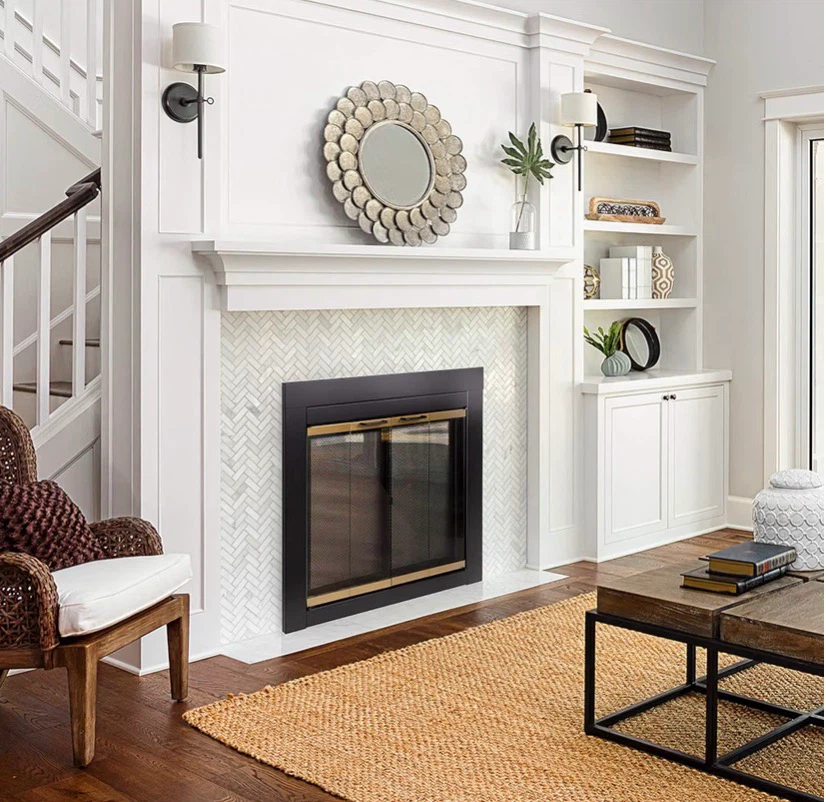 Arrington Fireplace Glass Door, Black, Small - photo 5