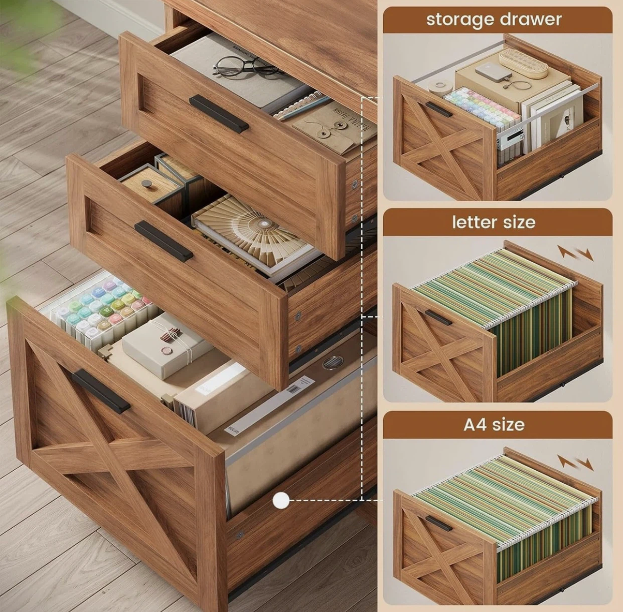 67-inch L-Shaped Office Desk with Drawers - photo 5