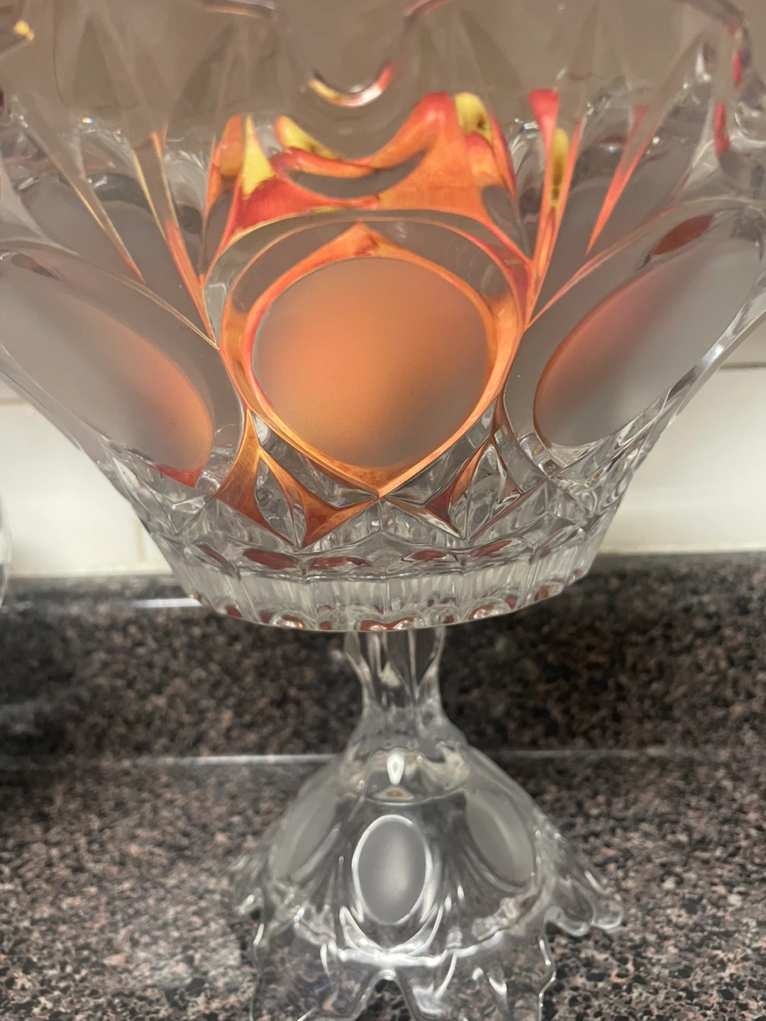 Clear Glass Pedestal Bowl and Lidded Jar Set