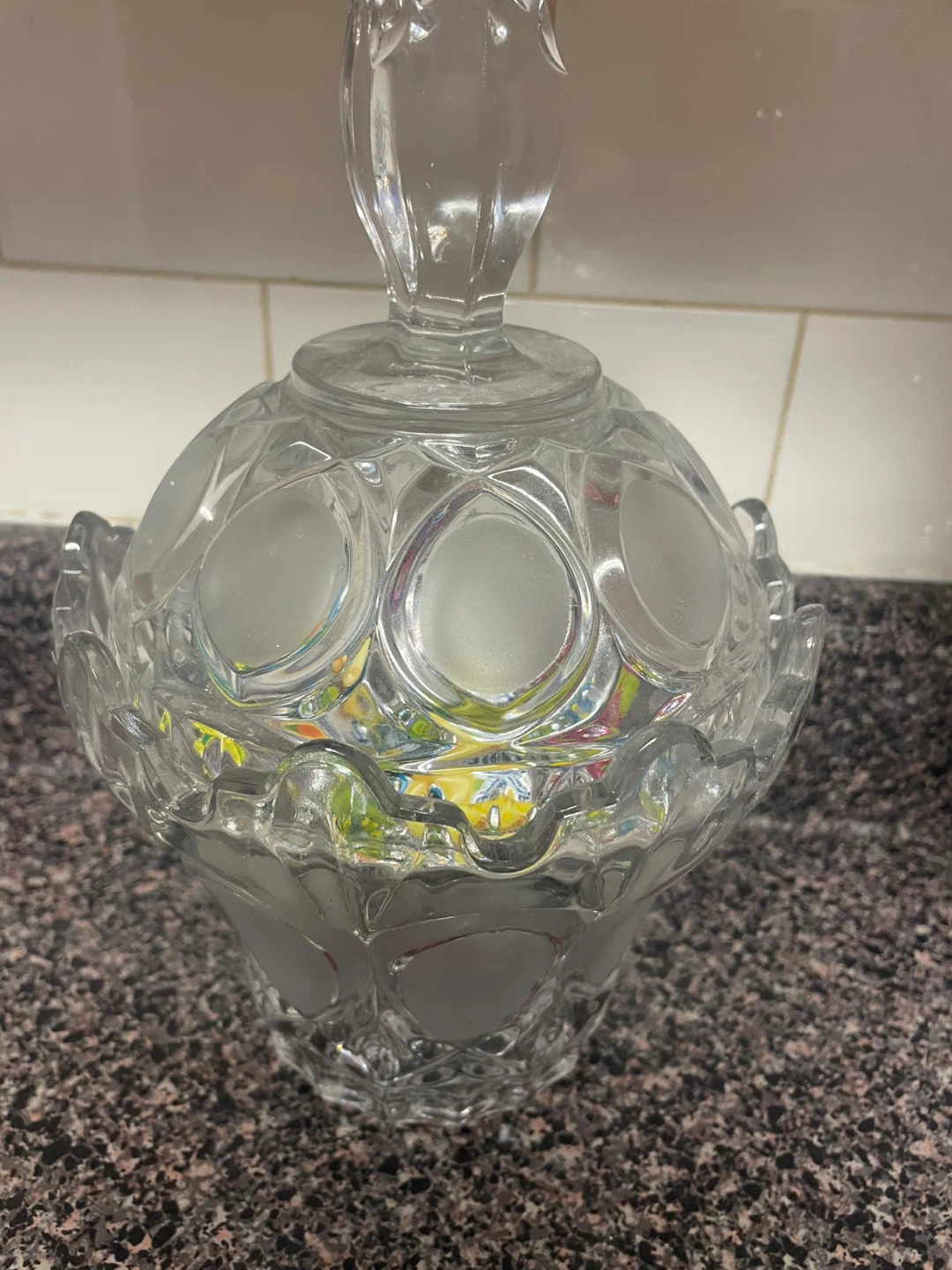 Clear Glass Pedestal Bowl and Lidded Jar Set - photo 2