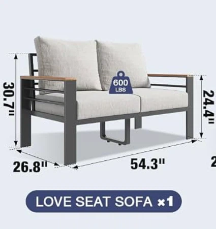 Outdoor Aluminum Loveseat Sofa