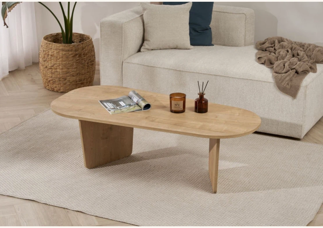 Modern Oval Wooden Coffee Table