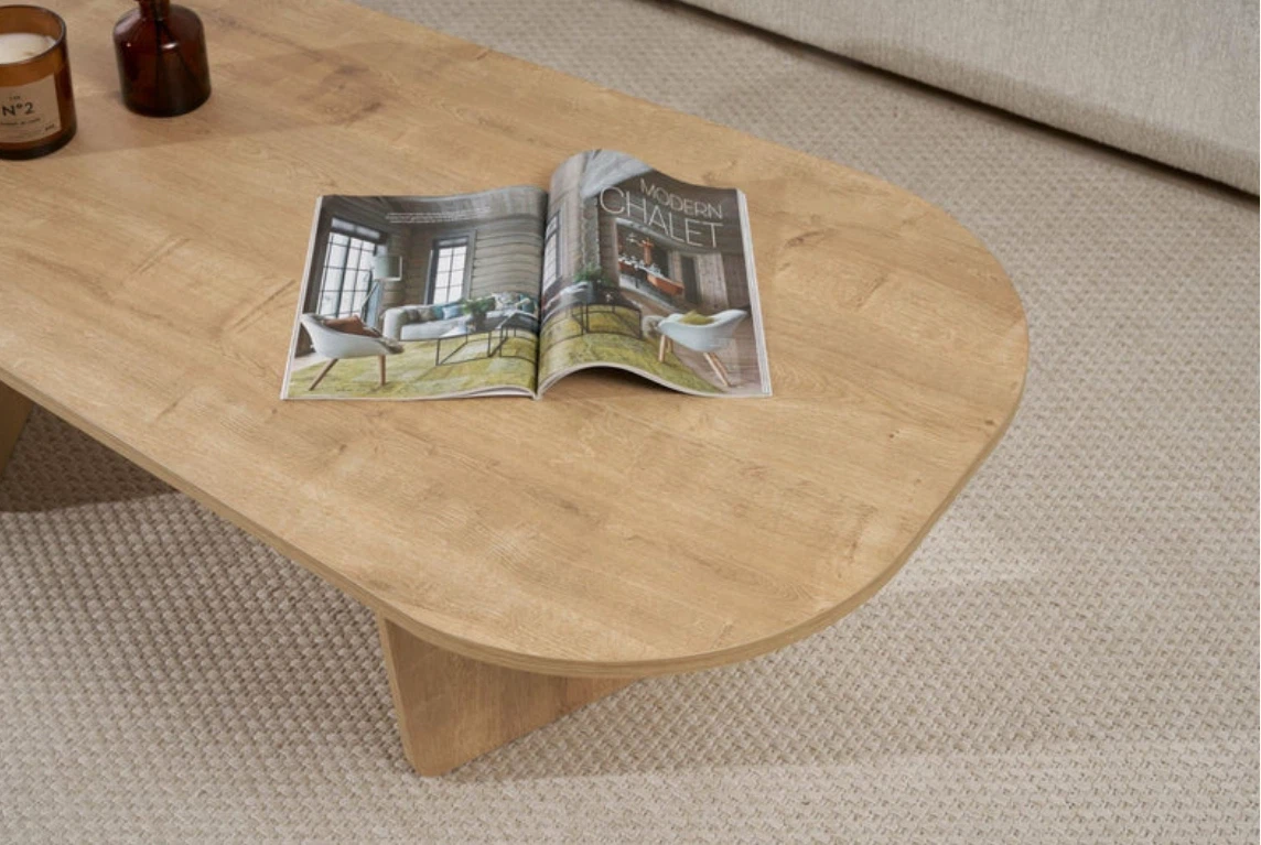 Modern Oval Wooden Coffee Table - photo 3