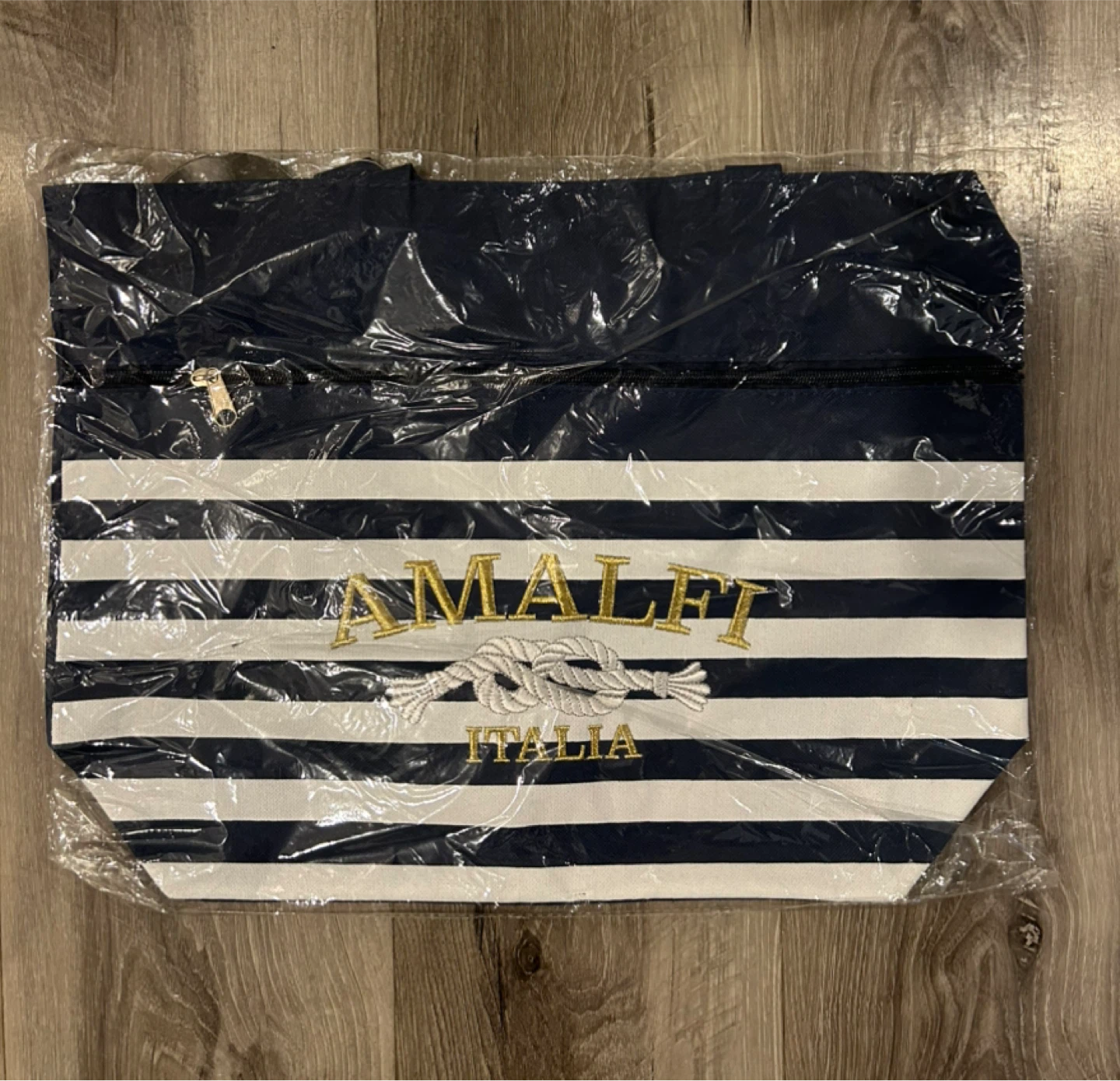 Amalfi Italia Navy Striped Tote Bag