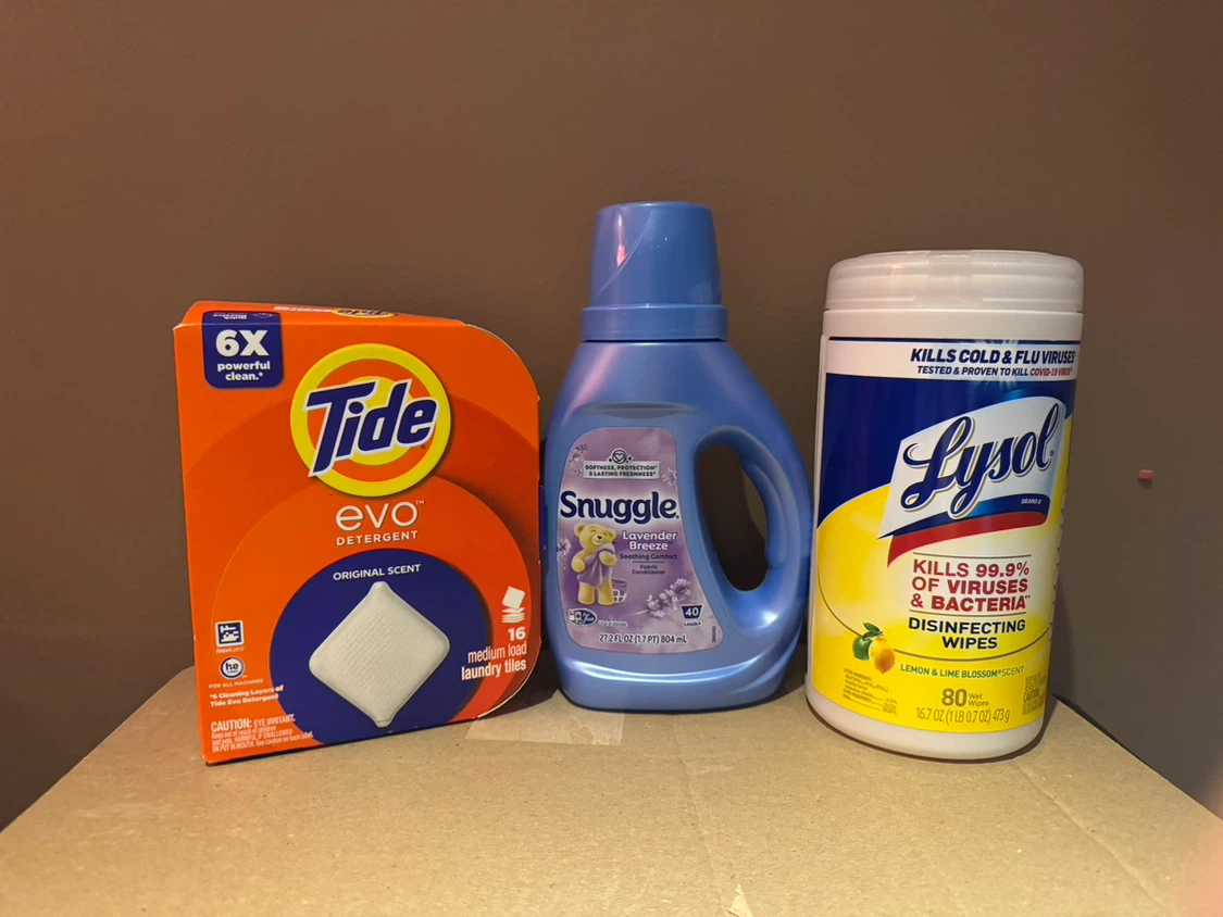 Household Cleaning Bundle: Tide, Snuggle, and Lysol