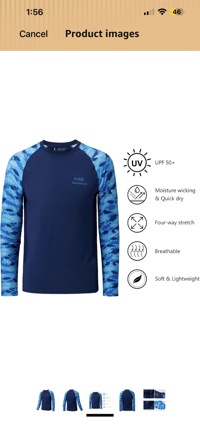 Bassdash UPF 50+ Fishing Shirt - Blue - Large - photo 3