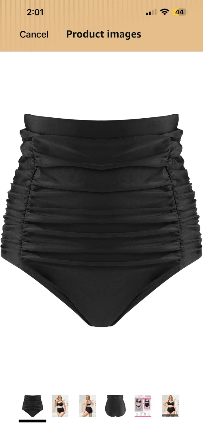 Black high waisted bikini bottom