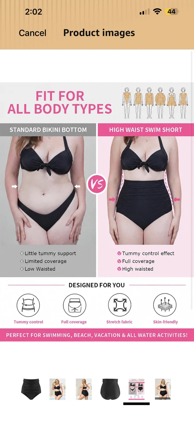 Black high waisted bikini bottom - photo 4
